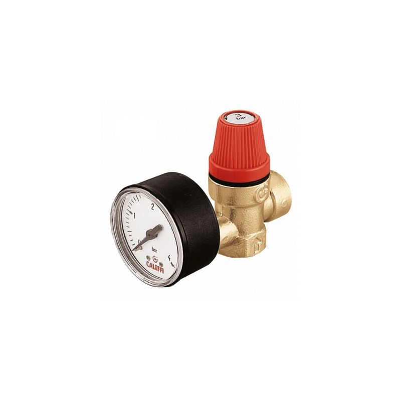 ALTECNIC SAFETY RELIEF VALVE C/W GAUGE F x F 3 BAR 1/2 x 1/2" 313430