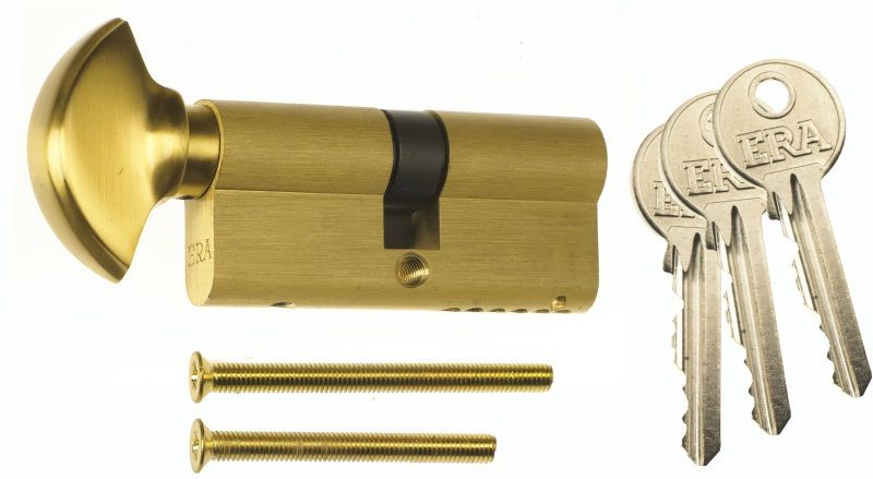 ERA 6 PIN EURO THUMBTURN CYLINDER 35/35 BRASS VISI PACK 4104-32