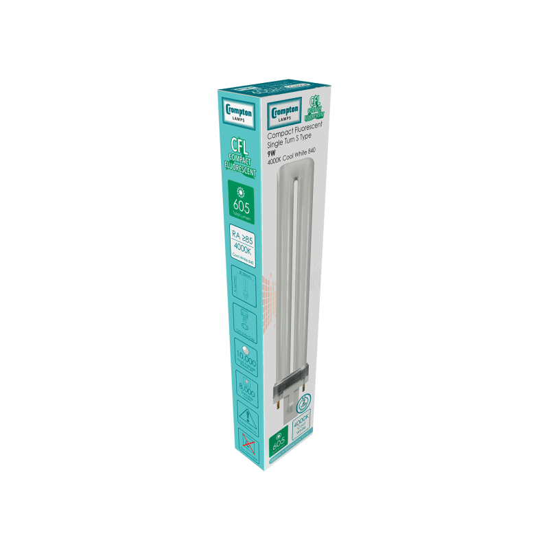 CROMPTON CFL9W2P840 9W 2PIN PL LAMP COL840