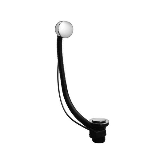 WIRQUIN BATH WASTE CABLE PUP PLUG C/W OVERFLOW CHROME WHP05CP