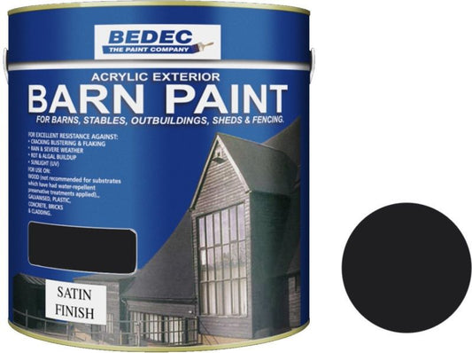 BEDEC SATIN BARN PAINT 2.5l BLACK BEDE2AV0003/40