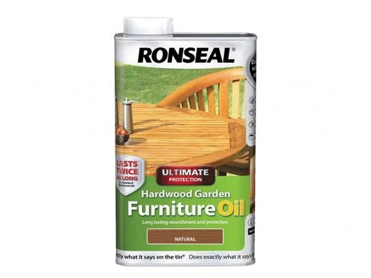RONSEAL HARDWOOD GARDEN FURNITURE OIL 1l NATURAL CLEAR 37356