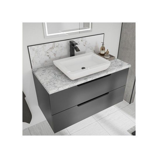 WETWALL LAMINATE VANITY WORKTOP 28 x 425 x1500mm WHITE MARBLE 14000031