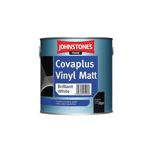 JOHNSTONES COVAPLUS PAINT VINYL MATT 2.5l BRILLIANT WHITE 301462