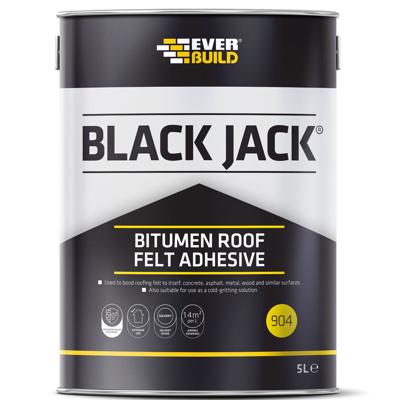 Everbuild Black Jack Bitumen Roof Felt Adhesive 2.5L 90402