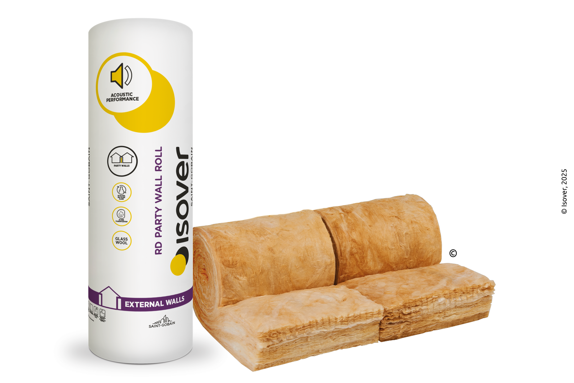 ISOVER RD PARTY WALL ROLL 4000 x 455 x 150mm x 3.64m2 (PACK 2) 5200625592