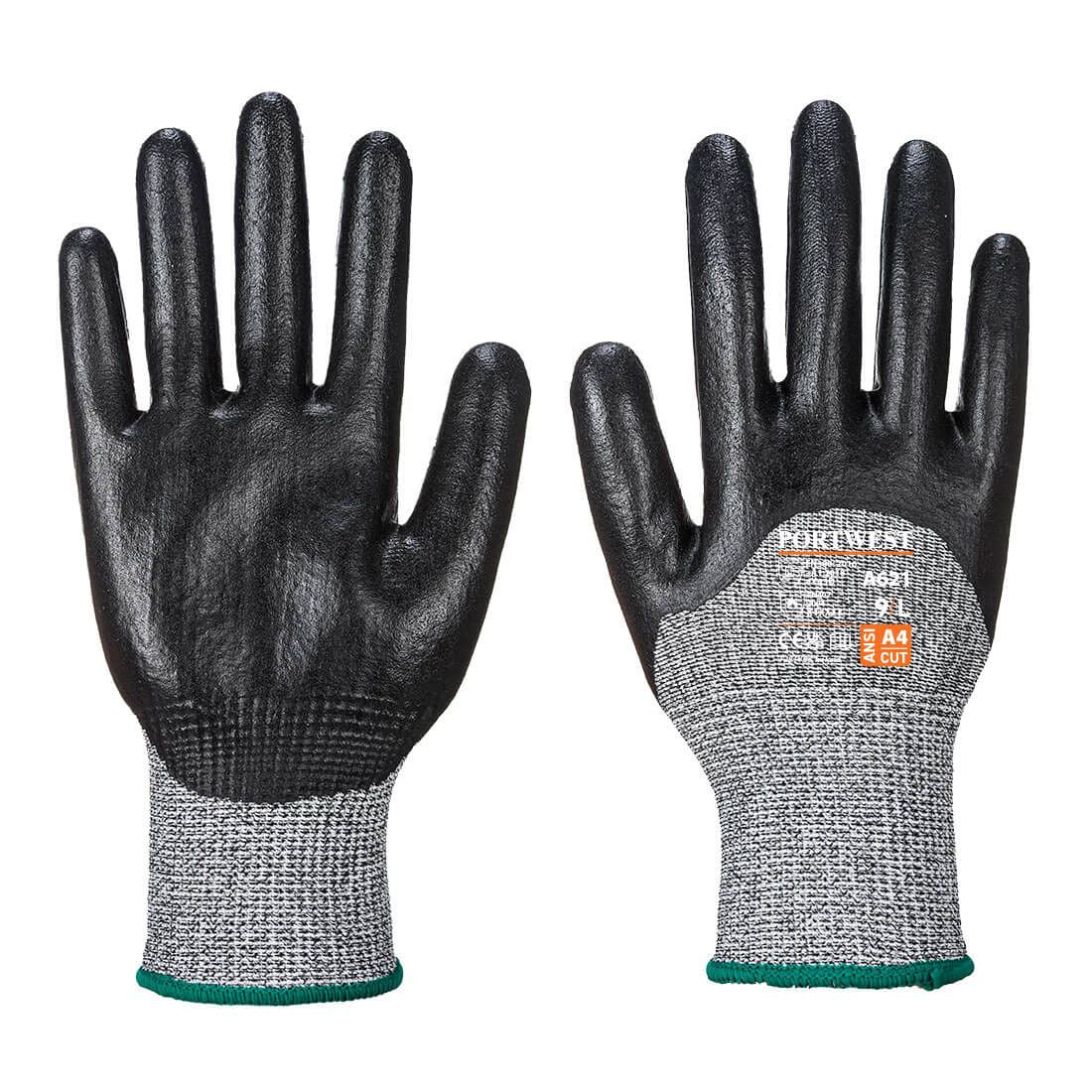 Cut 3/4 Nitrile Foam Glove, L, R, Black
