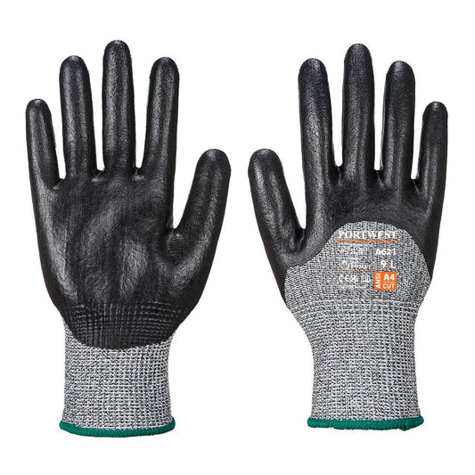 Cut 3/4 Nitrile Foam Glove, L, R, Black