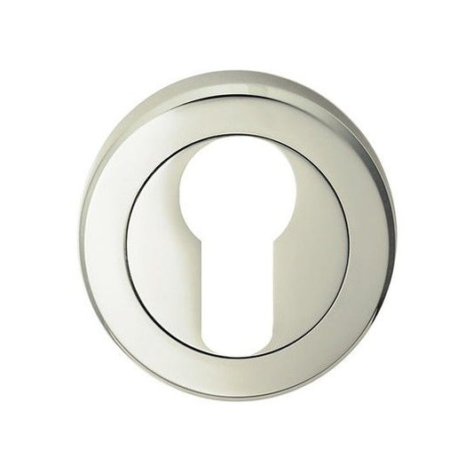 SEROZZETTA EURO PROFILE ESCUTCHEON CONCEALED FIX ROUND ROSE BOXED POLISHED NICKEL SZR001PN