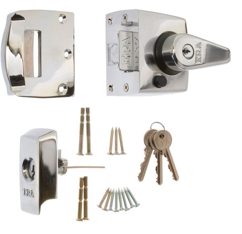 ERA BS STANDARD HIGH SECURITY NIGHTLATCH 60mm CHROME VISI PACK 1930-37-2