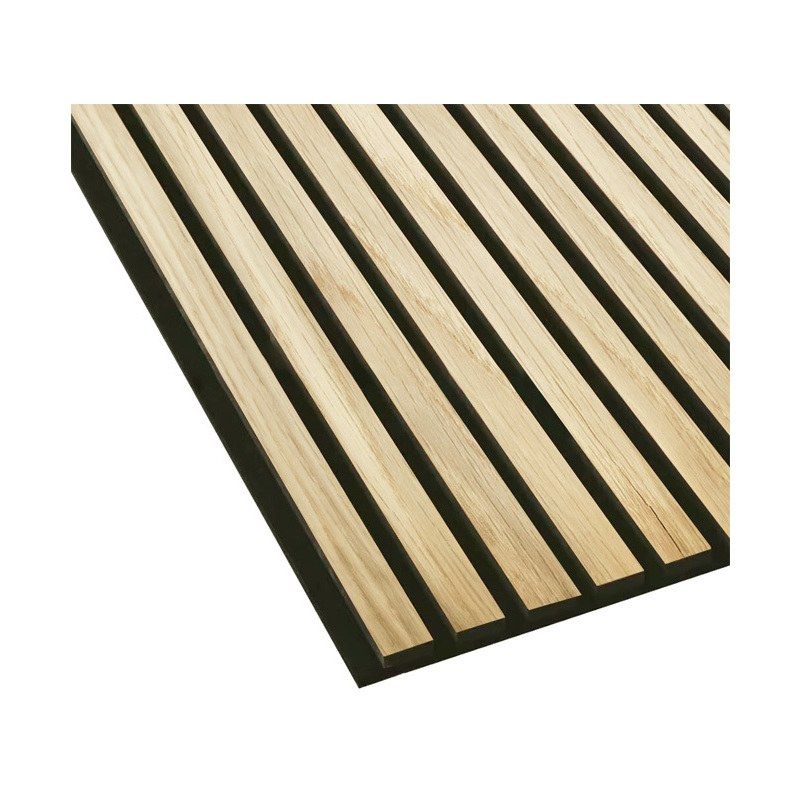 WWP 2400 x 600 x 21mm (1.44m2) ACOUSTIC SLAT WALL PANEL VENEERED NATURAL OAK