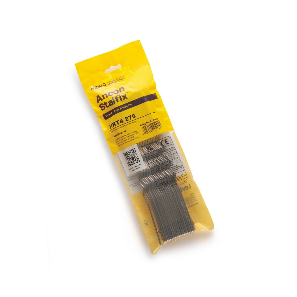 ANCON STAIFIX HRT4 HOUSING WALL TIE 275mm (PACK 20) HRT427520PKS