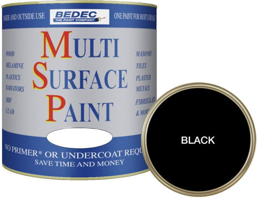 BEDEC SOFT GLOSS MULTI SURFACE PAINT 250ml BLACK BEDE2KA0003/15