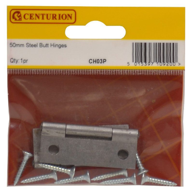 CENTURION CH03P SELF COLOUR 1838 PATTERN STEEL BUTT HINGE 50mm