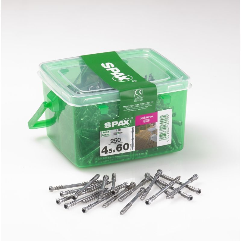 SPAX WIROX T-STAR PLUS T20 DECKING SCREWS 4.5 x 60mm TUB 250 4531720450609