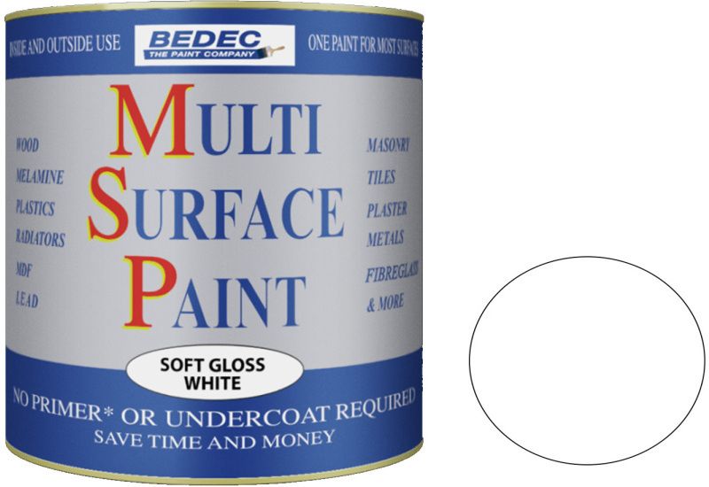 BEDEC SOFT GLOSS MULTI SURFACE PAINT 250ml SOFT WHITE BEDE2KA0002/15