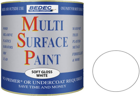 BEDEC SOFT GLOSS MULTI SURFACE PAINT 250ml SOFT WHITE BEDE2KA0002/15