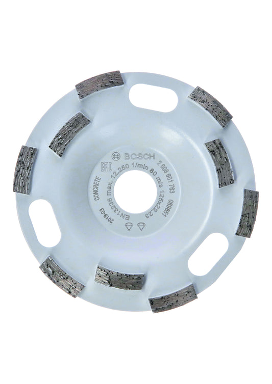 BOSCH 2608601763 DOUBLE ROW DIAMOND GRINDING HEAD FOR CONCRETE 125 x 22.23 x 5mm