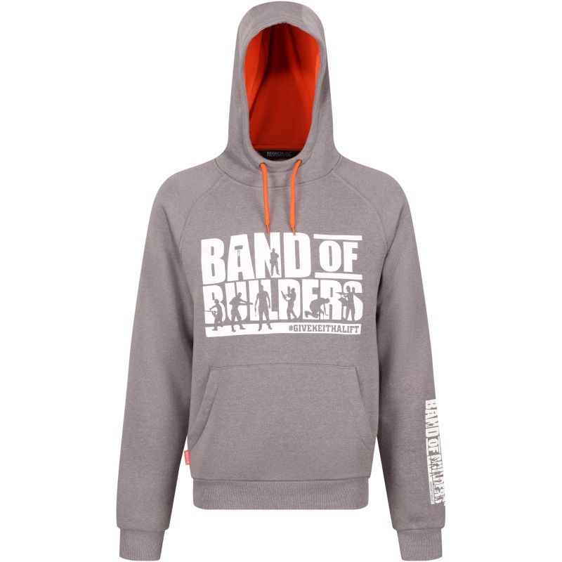 REGATTA TRF633 BAND OF BUILDERS HOODY ROCK GREY (L) 95J70