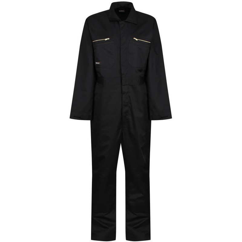 REGATTA TRJ513R PRO ZIP COVERALLS BLACK LARGE TRJ513R 800FP42