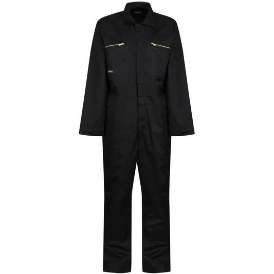 REGATTA TRJ513R PRO ZIP COVERALLS BLACK LARGE TRJ513R 800FP42