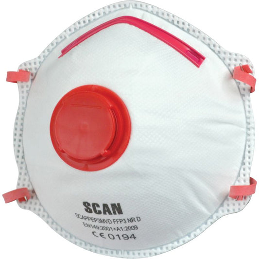 SCAN SCAPPEP3MVD FFP3 MOULDED VALVE DISPOSABLE MASKS (PACK 2)