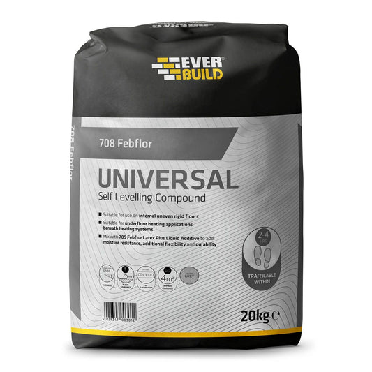 Everbuild 708 Concrete Self Levelling Floor 20Kg Grey SEL20