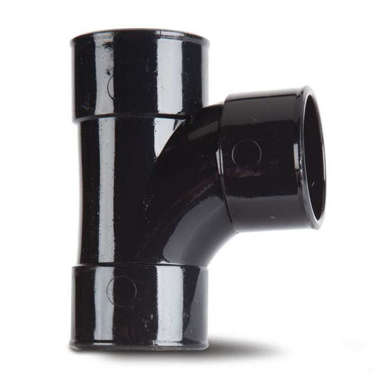 POLYPIPE MUPVC SWEPT TEE 40mm x 92.5deg MU216 MU216B BLACK