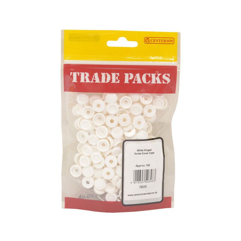 CENTURION HINGED SCREW CAPS (PACK 100) WHITE 78235