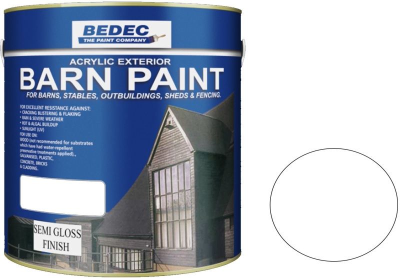 BEDEC SEMI GLOSS BARN PAINT 2.5l WHITE BEDE2AK0002/40