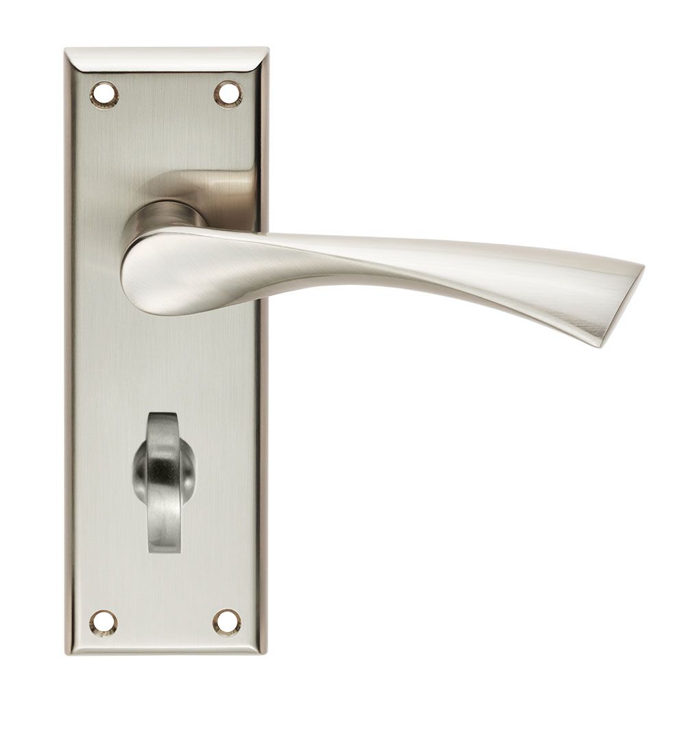 SEROZZETTA VENTI LEVER BATHROOM HANDLE SATIN NICKEL SZR023SN/RP