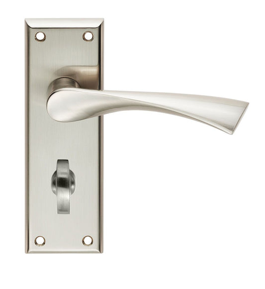 SEROZZETTA VENTI LEVER BATHROOM HANDLE SATIN NICKEL SZR023SN/RP