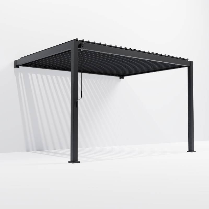 NOVA TITAN WALL MOUNTED RECTANGULAR PERGOLA 4 x 3m GREY N24001