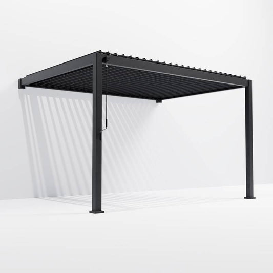 NOVA TITAN WALL MOUNTED RECTANGULAR PERGOLA 4 x 3m GREY N24001