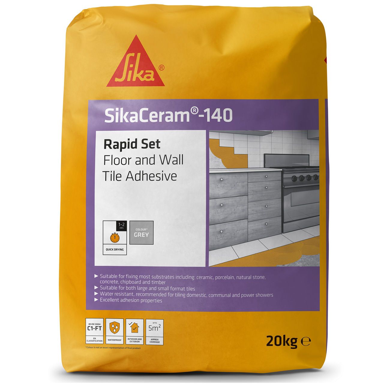 Sika Sikaceram140 Rapid Adhesive Grey 20Kg SKCM140GY20