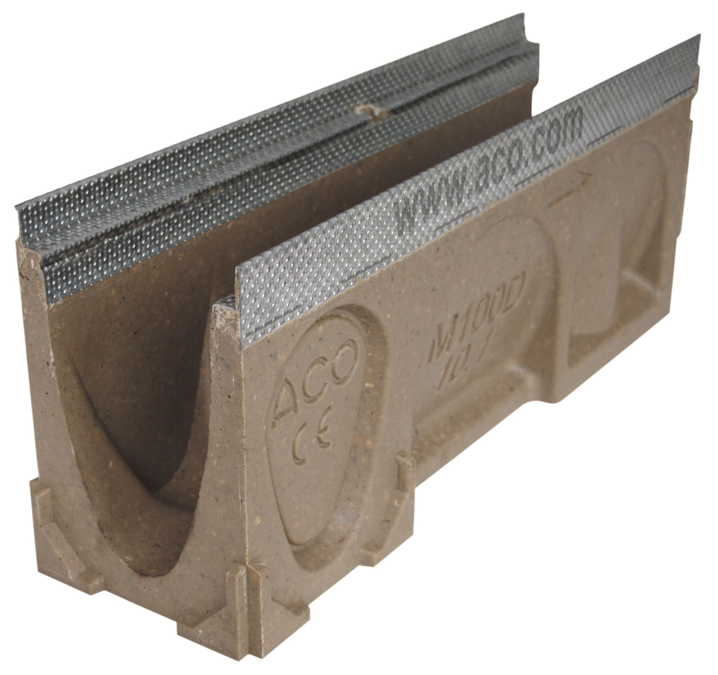 ACO M100D POLYMER CONCRETE CHANNEL No 0.1J 500mm (WITHOUT GRATING) OVERALL DEPTH 150mm 23050