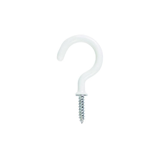 TIMCO ROUND CUP HOOKS 25mm (BAG 6) WHITE 25SHWP