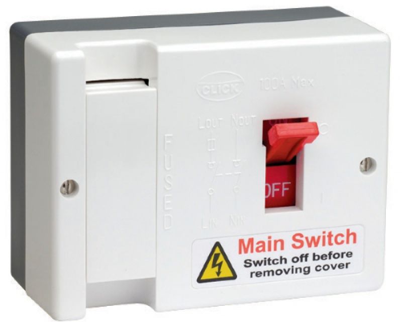 CLICK DB750 FUSED MAIN SWITCH 80a (100a MAX)