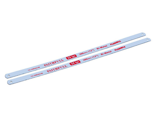 FAITHFULL FAIHSB30024 HACKSAW BLADES 24tpi x 300mm (PACK 2)