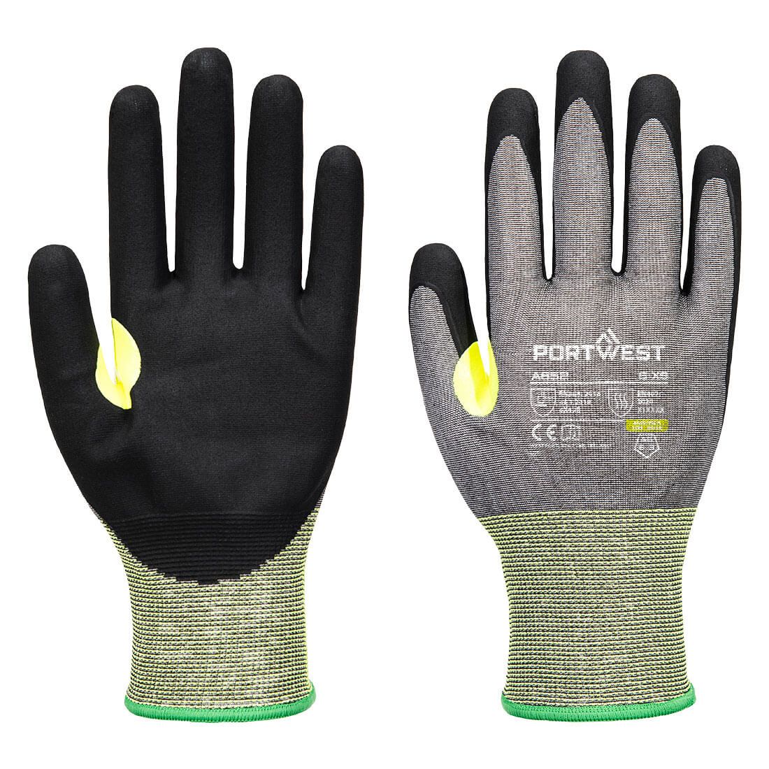 CS Cut E21 Nitrile Glove, L, R, Grey/Black