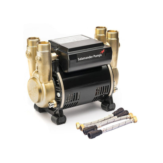 SALAMANDER CTFORCE20PT TWIN BRASS ENDED POSITIVE HEAD SHOWER PUMP 2.0 BAR