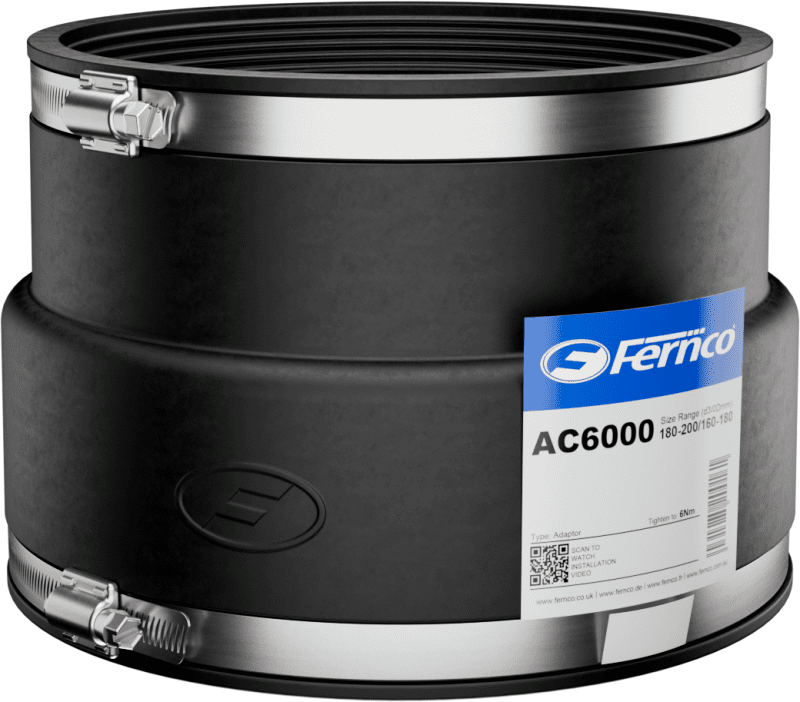FERNCO ADAPTOR COUPLING 180-200mm/160-180mm 6" CLAY TO 6" PLASTIC AC6000