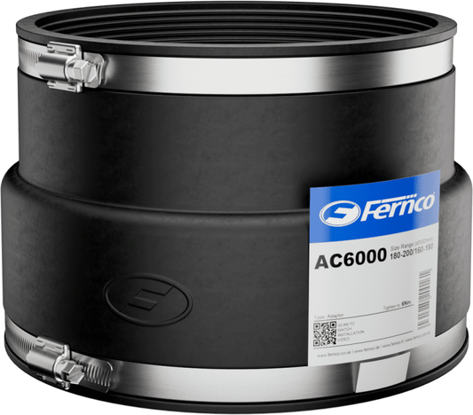 FERNCO ADAPTOR COUPLING 180-200mm/160-180mm 6" CLAY TO 6" PLASTIC AC6000