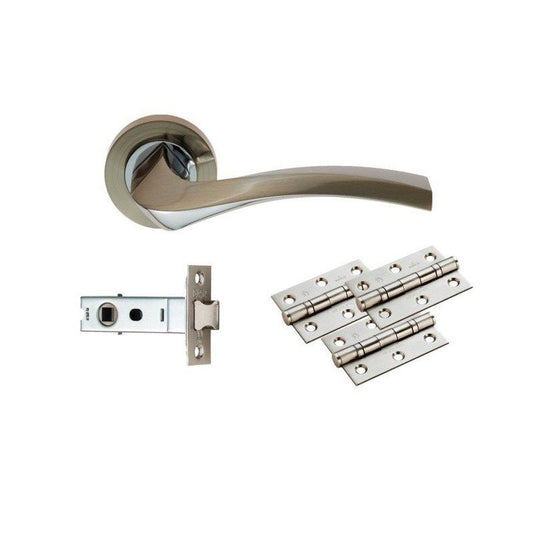 SINES ULTIMATE LATCH PACK BOXED SATIN NICKEL / POLISHED CHROME UDP008SNCP/INTB