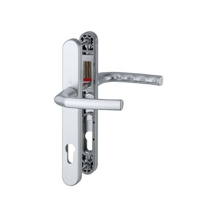 DUFFELLS HOPPE BIRMINGHAM SPRUNG LEVER UPVC DOOR HANDLES 92mm PZ SILVER HOP21592S