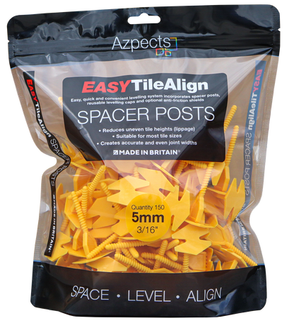 AZPECTS (DTS) EASYSCAPE EASYTILEALIGN SPACER POSTS 5mm PACK (150) YELLOW 6515