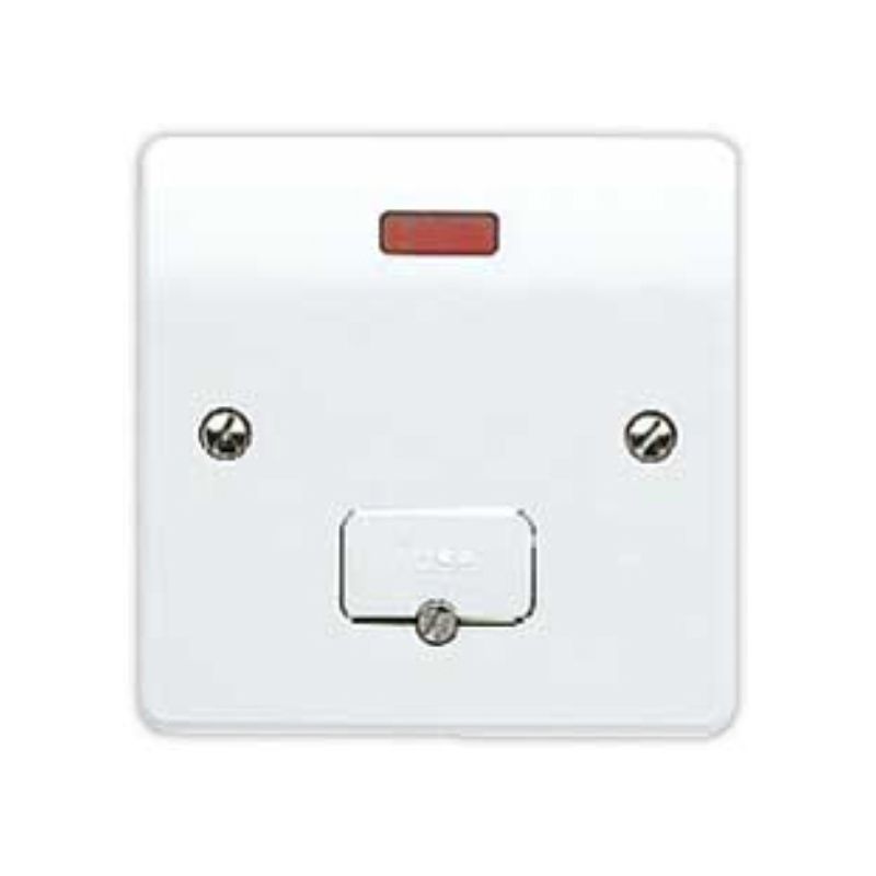 WEW DOUBLE POLE UNSWITCHED FUSED SPUR WITH NEON & FLEX OUTLET 13a WHITE K377WHI