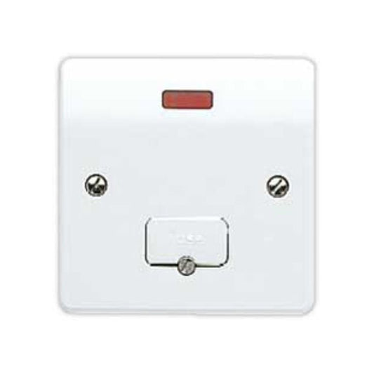 WEW DOUBLE POLE UNSWITCHED FUSED SPUR WITH NEON & FLEX OUTLET 13a WHITE K377WHI