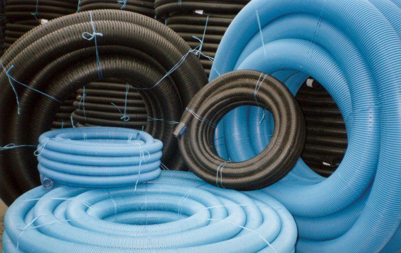 POLYPIPE BLUE LAND DRAIN PIPE PERFORATED 80mm x 100m COIL LD80100B