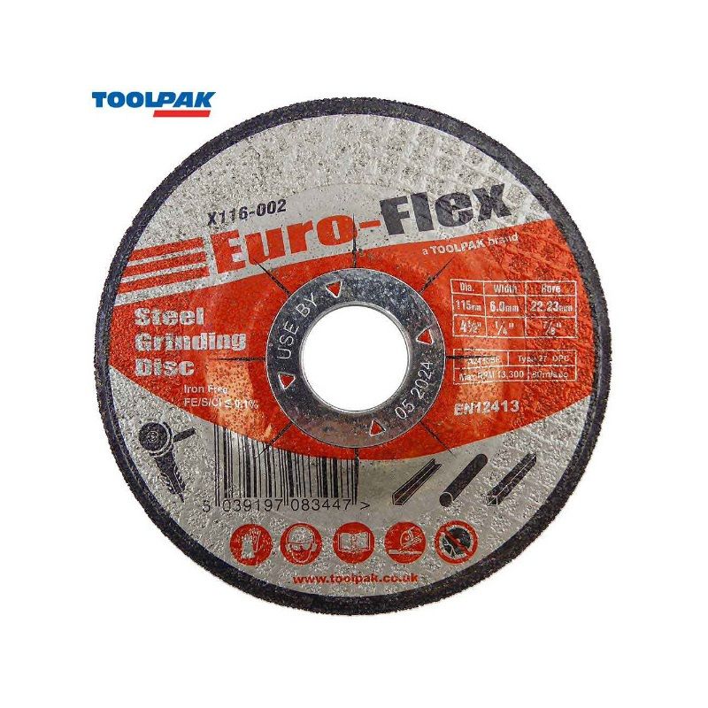 TOOLPAK X116-002 4 1/2" DPC METAL GRINDING DISC
